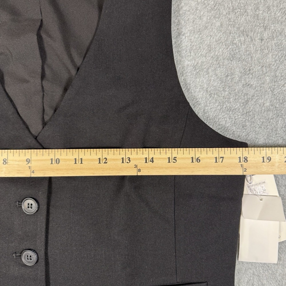 NWT Nordstrom Women's Black Tailored Waistcoat Vest Button Front Career Size M - Picture 8 of 9